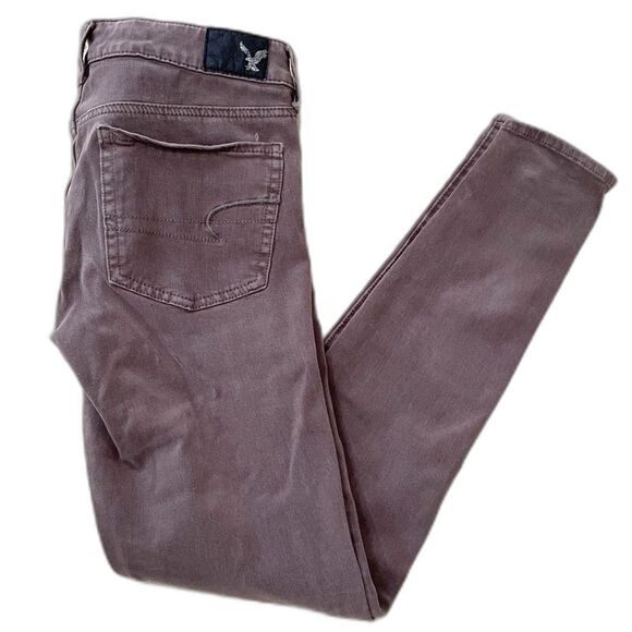 American Eagle Womens Size 2 360 Super Stretch Purple Jegging Skinny Pants Denim - Picture 1 of 9